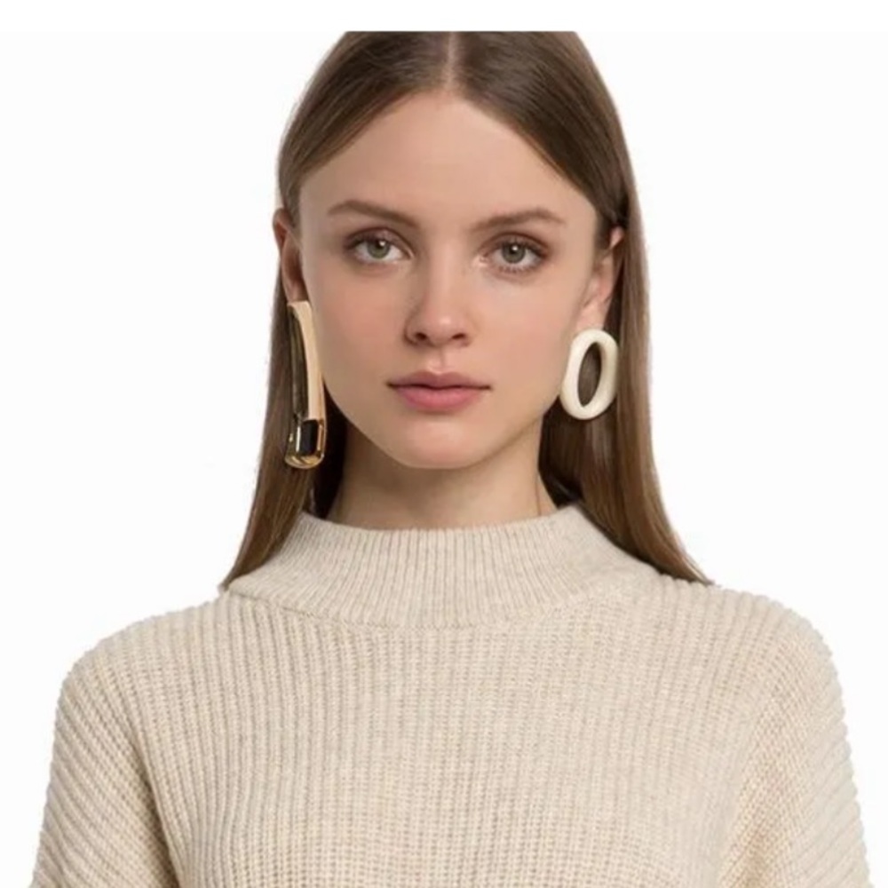 Pixie Market Cream Turtleneck Open Back Sweater